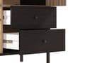 Clifton Slatted Artisan Oak Effect Black Low Display Cabinet - UK Luxury Furniture